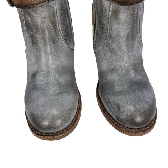 Freebird By Steven Holland Gray Smoke Leather Boots Size 8 - Picture 3 of 7